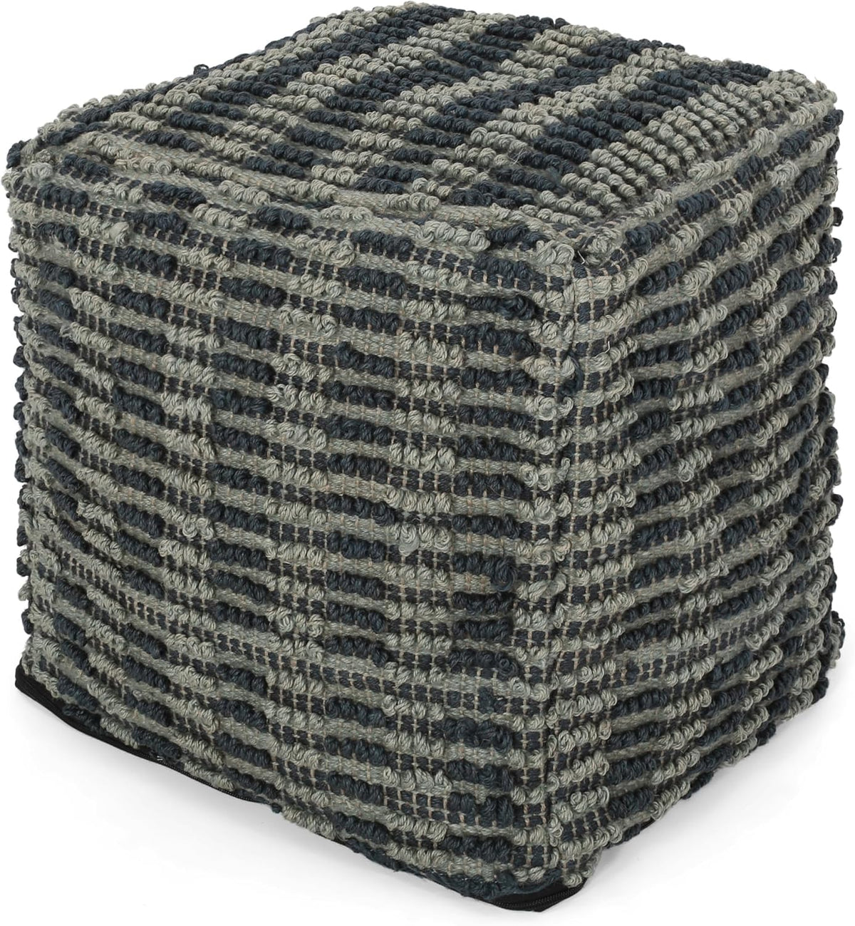 GDFStudio Boho Handmade Fabric Cube Pouf Ottoman Foot Stool - Bean Bag Floor Chair - Foot Rest