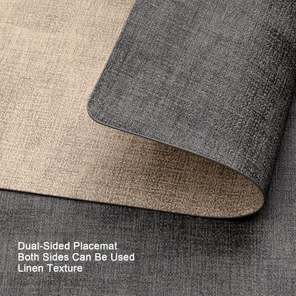 Myir JUN Placemats Dual Sided, Faux Leather Place Mats Set of 4 Indoor Placemat for Dining Table
