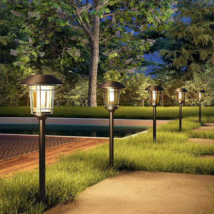 Grand patio Solar Outdoor Lights, 10 Pack, Glass Light Metal Pathway Light, Waterproof Landscape
