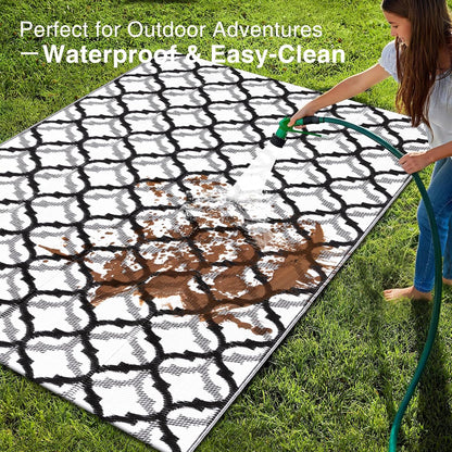 OLANLY Reversible Outdoor Rug 5x8 ft Clearance, Waterproof Outdoor Plastic Straw Rug with