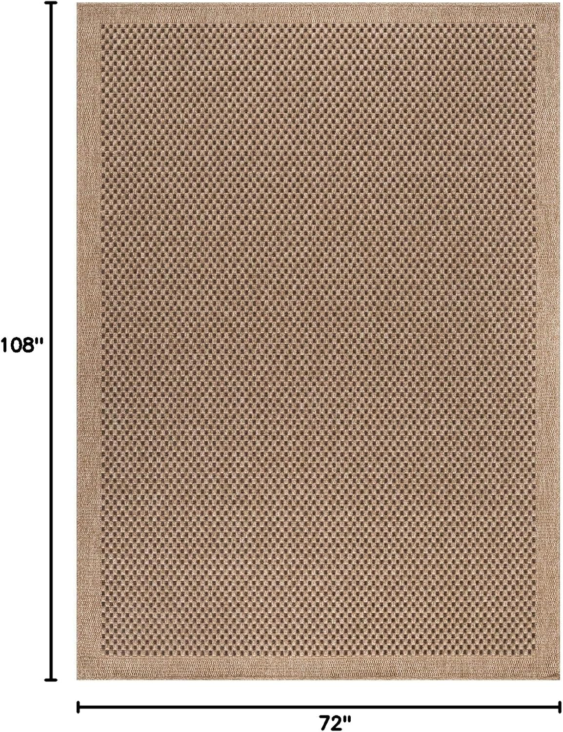 CAMILSON Easy Jute Rug 6x9, Indoor Outdoor Natural Color Fiber Area Rugs for Living Room Patio and