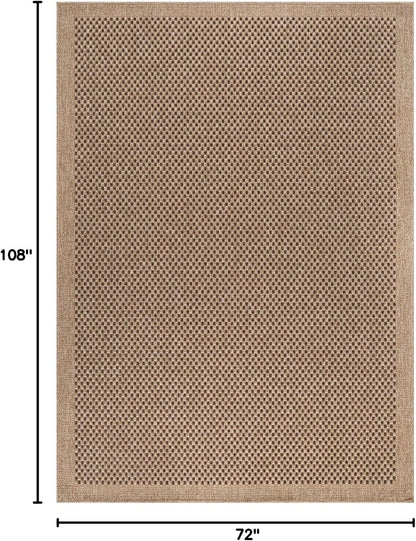 CAMILSON Easy Jute Rug 6x9, Indoor Outdoor Natural Color Fiber Area Rugs for Living Room Patio and