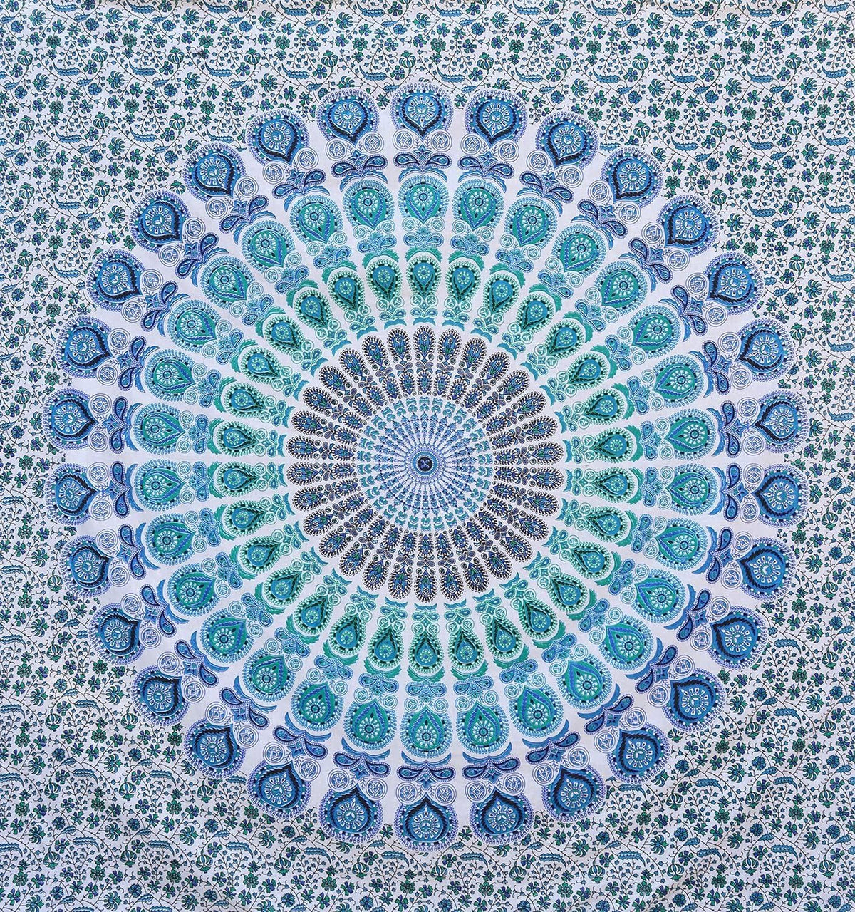 Bless International Handmade Indian hippie Bohemian Psychedelic Peacock Mandala Wall hanging