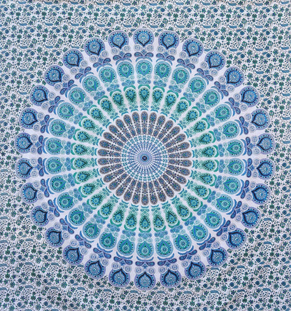 Bless International Handmade Indian hippie Bohemian Psychedelic Peacock Mandala Wall hanging