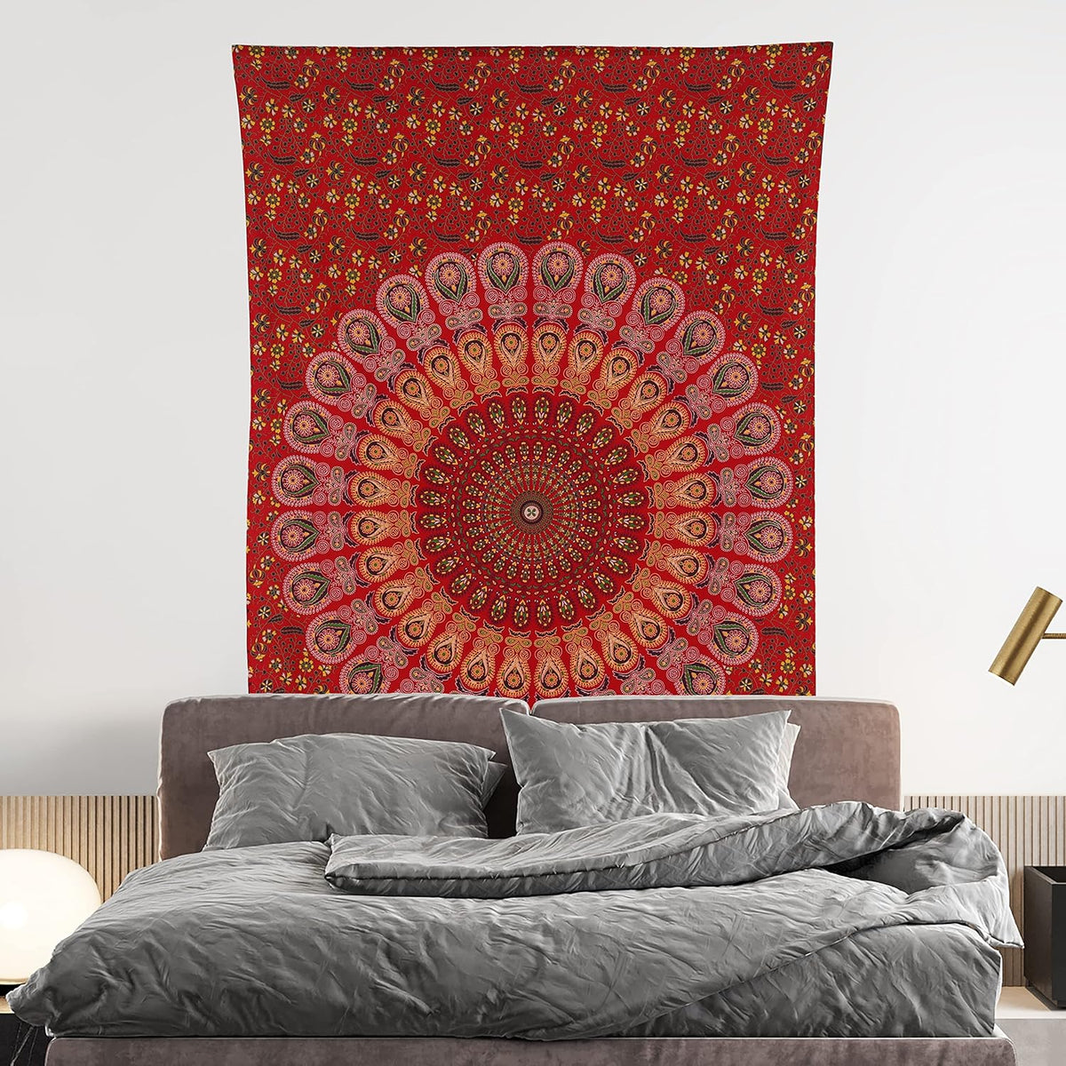 Bless International Handmade Indian hippie Bohemian Psychedelic Peacock Mandala Wall hanging