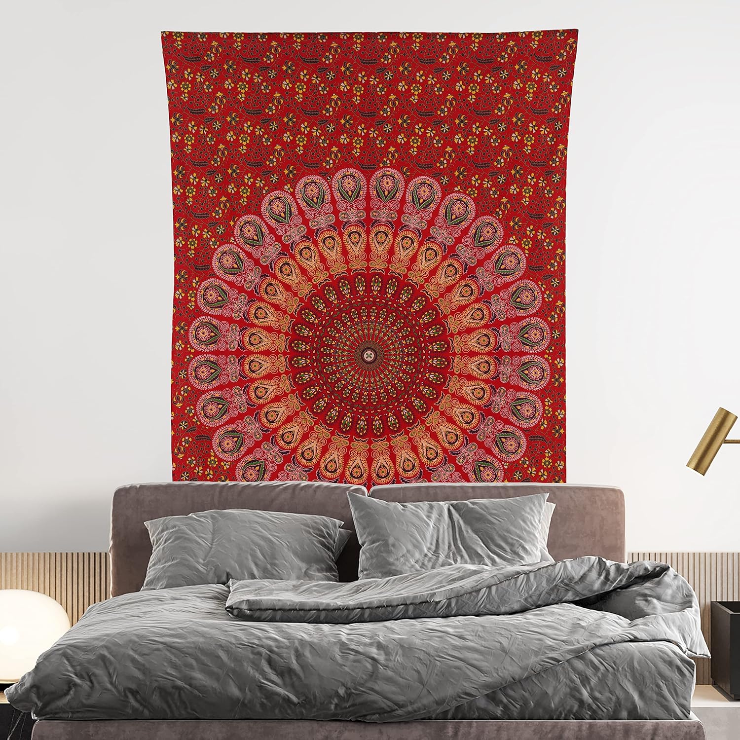 Bless International Handmade Indian hippie Bohemian Psychedelic Peacock Mandala Wall hanging