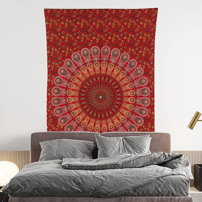 Bless International Handmade Indian hippie Bohemian Psychedelic Peacock Mandala Wall hanging