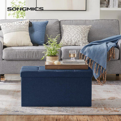SONGMICS MAZIE Collection - 30 Inches Folding Storage Ottoman Bench, Ottoman Foot Rest, End of Bed