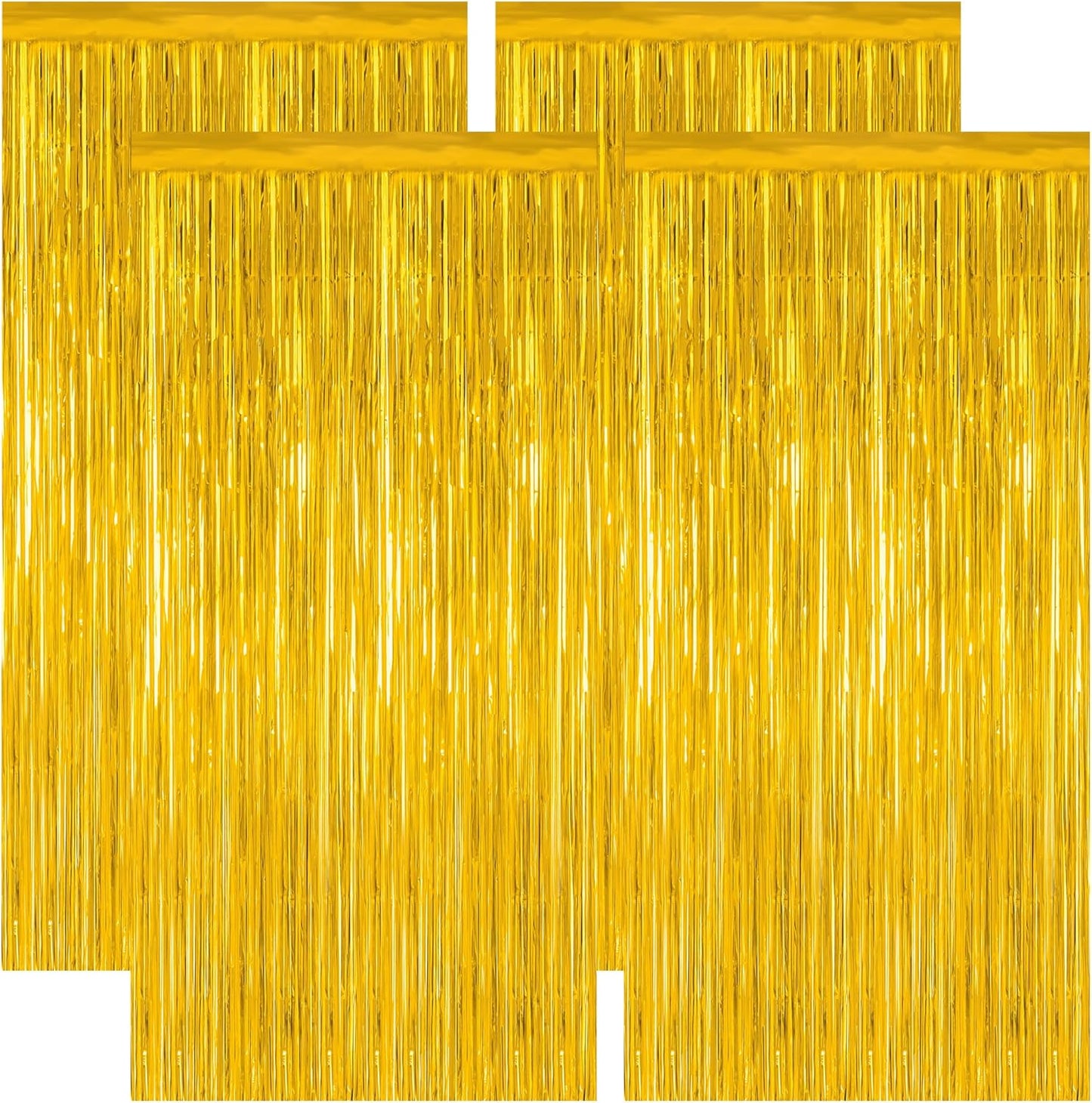 4 Pack 2025 Graduation Party Decorations, 3.28 x 7.05 Feet Gold Grad Curtains, Metallic Gold