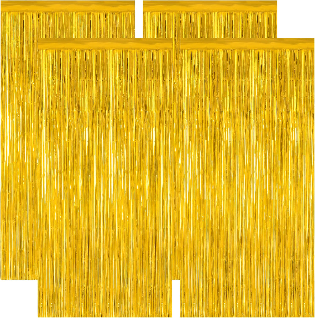 4 Pack 2025 Graduation Party Decorations, 3.28 x 7.05 Feet Gold Grad Curtains, Metallic Gold