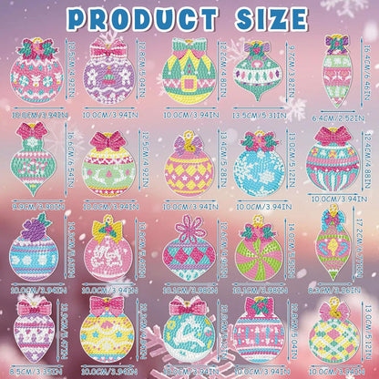 Tondiamo 20 Pcs Christmas Diamond Painting Keychain Kits 5D DIY Diamond Art Pendants Double Sided