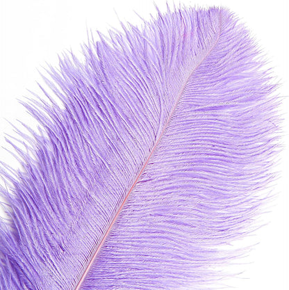 THARAHT Lavender Ostrich Feathers 12pcs Large Natural Bulk 12-14Inch 30cm-35cm for Wedding Party