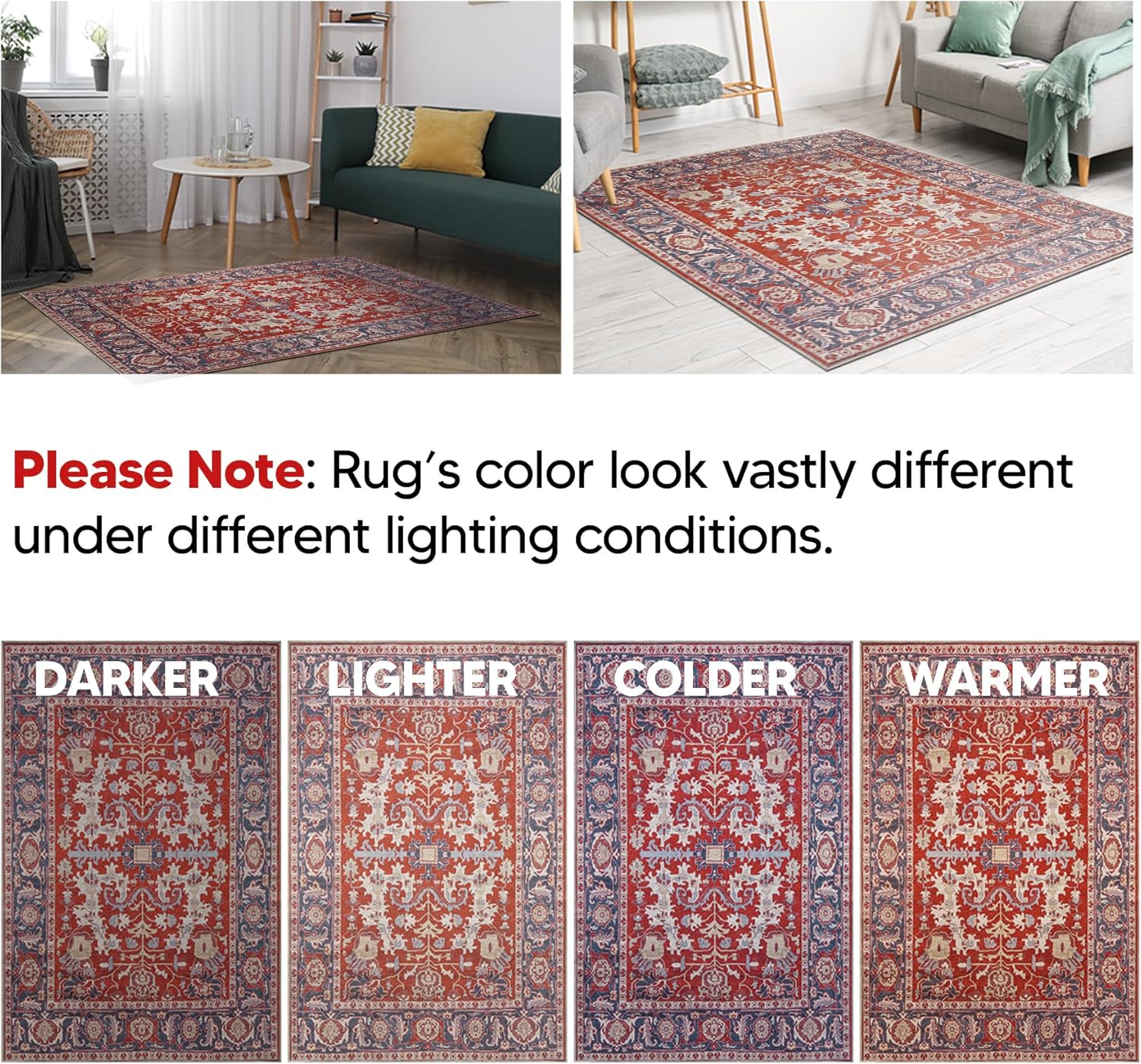 Keen Home Design 2x10 Rug - Machine Washable Runner Rug with Non-Slip Backing, Ideal for Hallway