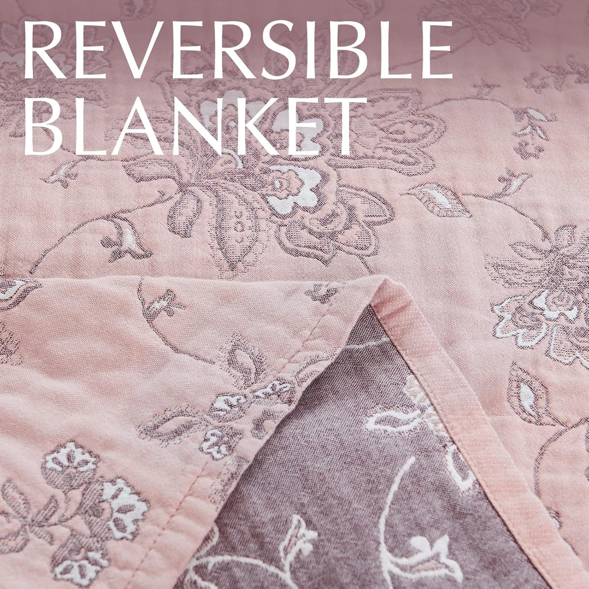 jinchan Boho 100% Cotton Muslin Twin Size 60x80 Inches Blanket Lightweight 4-Layer Quilted Soft