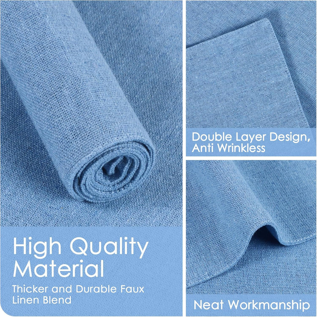 MANSPHIL Table Cloth Placemats Set of 4 Washable Cotton Thick Faux Linen Place Mats Heat Resistant