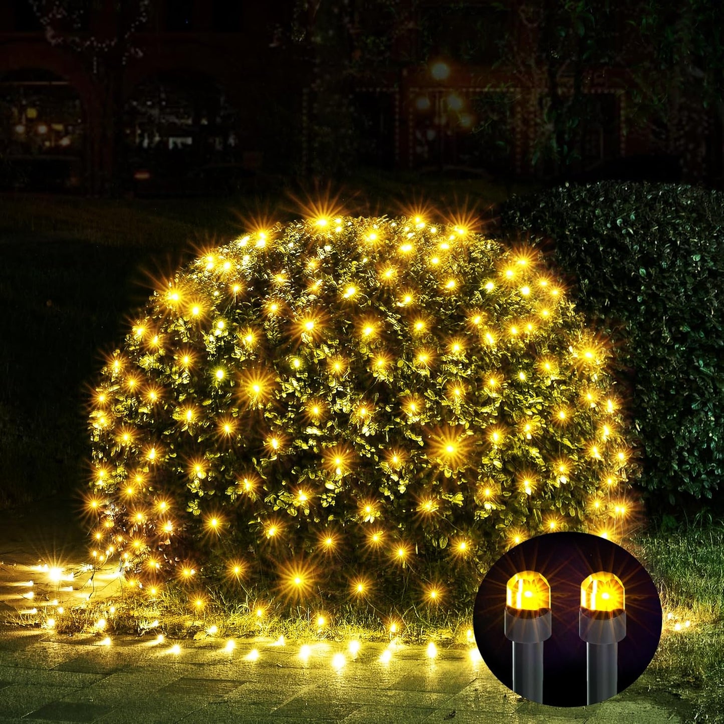 WBao Outdoor Christmas Lights 200LED F8 Big Bulbs, 8.4ft x 5.2ft Christmas Net Lights with 8 Modes
