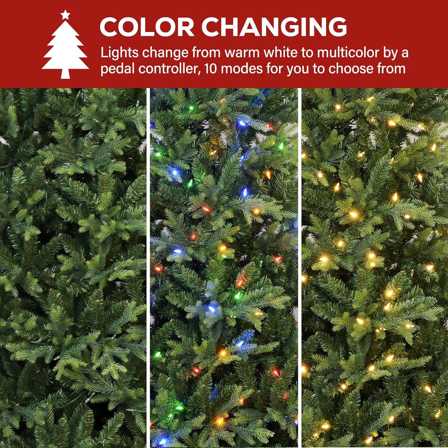 Hykolity 12 ft Prelit Christmas Tree, Artificial Christmas Tree wth 850 Color Changing LED Lights