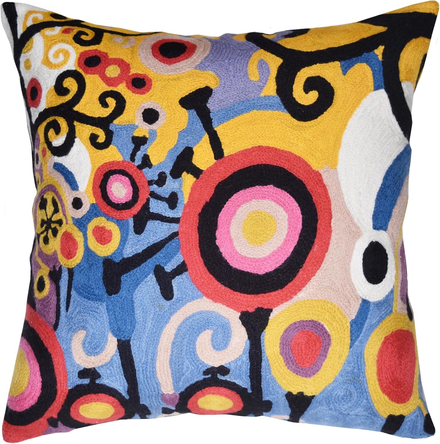 Kashmir Designs Yellow Tree of Life Decorative Pillow Cover Modern Couch Pillowcase Floral Chair