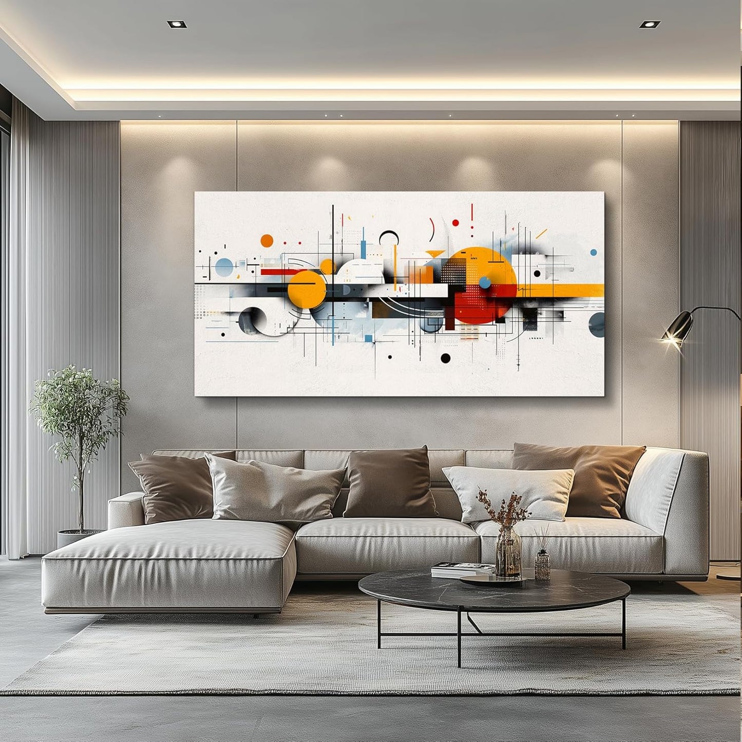 KELIYUAN Abstract Geometry Print Red Yellow Blue Minimalist Art Home Decor Abstract Modern Art