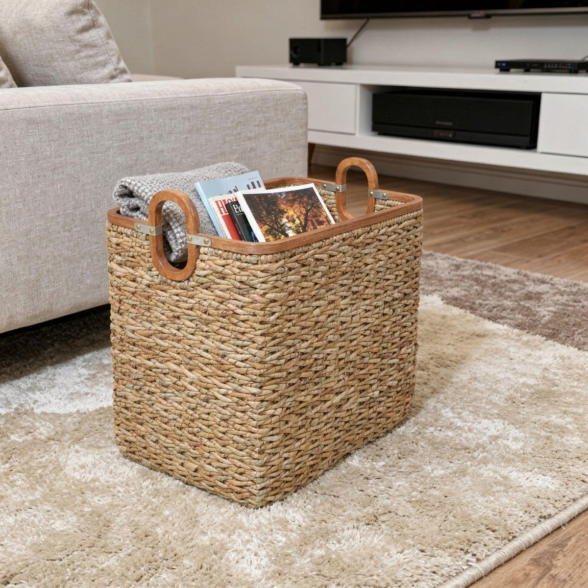KOUBOO Sea Grass Anson Storage Basket, Versatile Basket, Laundry Room Organizer, Cube Storage
