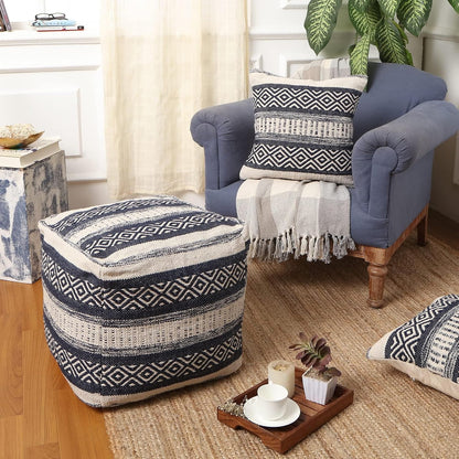 REDEARTH · Tufted Pouf Ottoman with Filler Textured Storage Cube Bean Bag Pouffe Footrest for