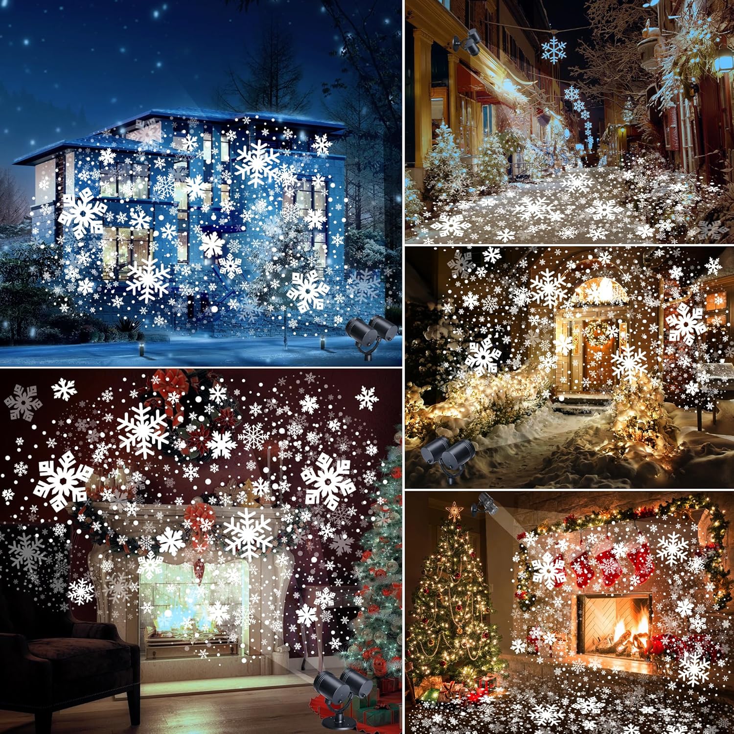 Snowflake Projector Lights, Christmas Decorations Lighting Projector, with Timer Dynamic Led Snow