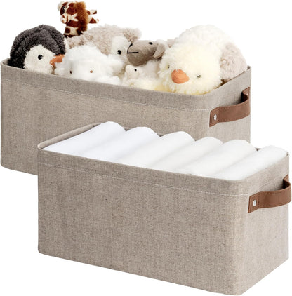 StorageWorks Narrow Storage Bins, Small Basket for Closet and Shelves, Rectangular Fabric Organizer