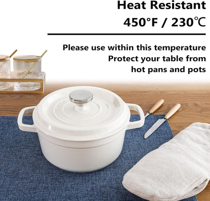 Home Brilliant Set of 4 Placemats Blue Placemats Heat Resistant Dining Table Place Mats Kitchen