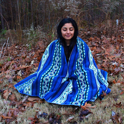 Inca Aztec Throw, Queen, King Blanket | Southwest Indian Navajo Boho Style | Native Cover for