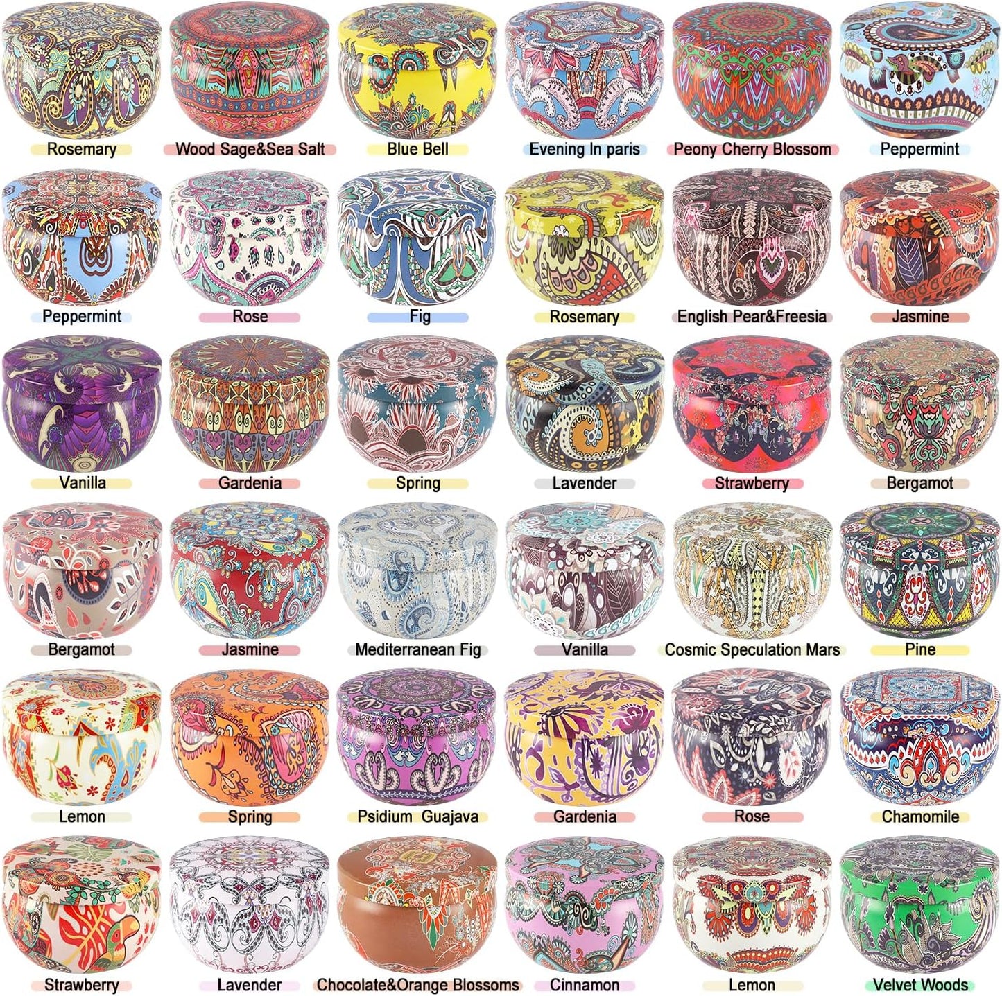 36 Pack Scented Candles Set for Home, Relaxing Stress Relief, Aromatherapy - Natural Soy Wax and