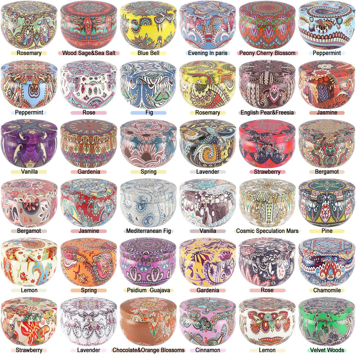 36 Pack Scented Candles Set for Home, Relaxing Stress Relief, Aromatherapy - Natural Soy Wax and