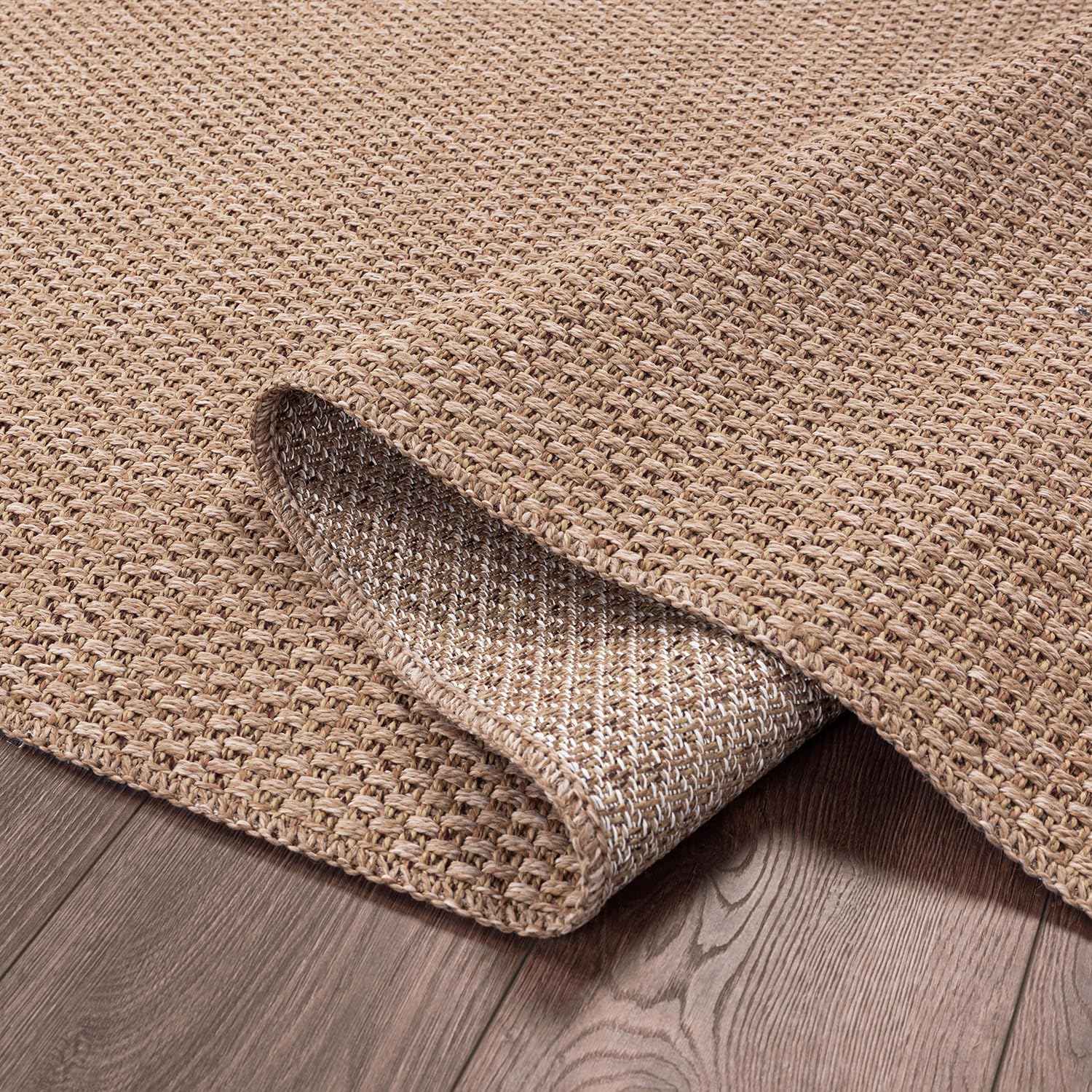 CAMILSON Easy Jute Rug 2x3, Indoor Outdoor Natural Color Farmhouse Area Rugs for Living Room and