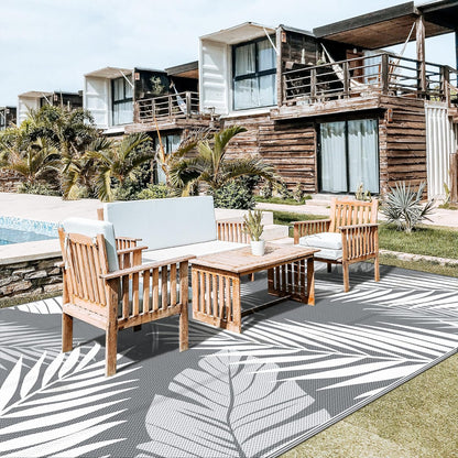 GENIMO Outdoor Rug 10' x 20' Waterproof for Patios Clearance, Reversible Outdoor Plastic Straw