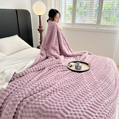 UKELER Sherpa Bed Blanket 80 × 90 inch, Ultra Soft Queen Size Throw Blankets for All Season, 470
