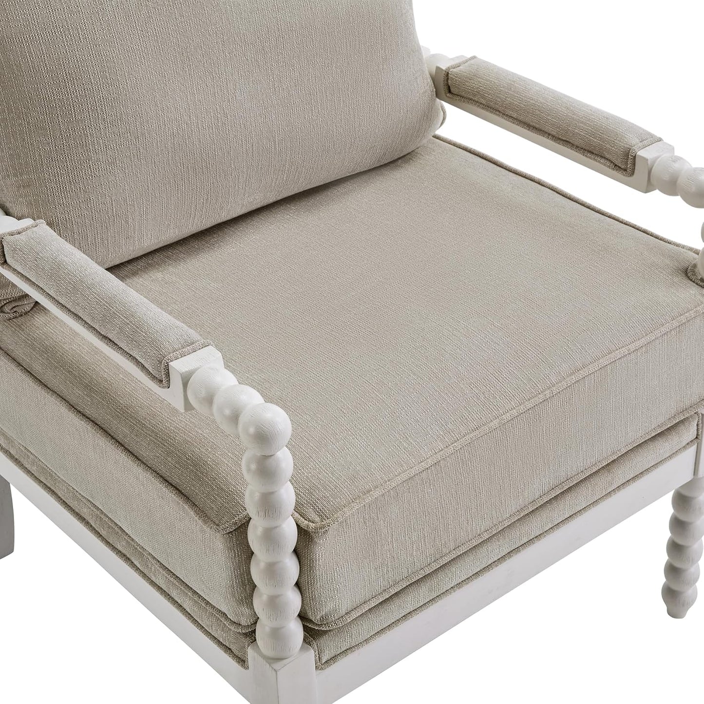 DUHOME Linen Fabric Spindle Accent Chairs Set of 2 with Wood Frame,Modern Accent Chairs with Padded