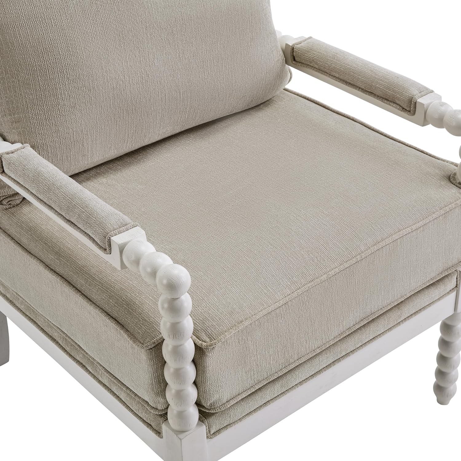 DUHOME Linen Fabric Spindle Accent Chairs Set of 2 with Wood Frame,Modern Accent Chairs with Padded