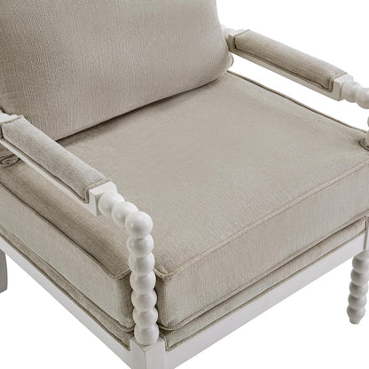 DUHOME Linen Fabric Spindle Accent Chairs Set of 2 with Wood Frame,Modern Accent Chairs with Padded