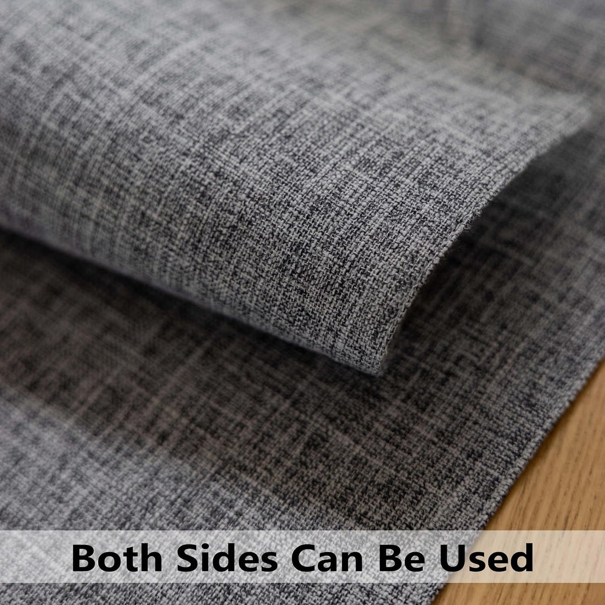 Demetex Grey Placemats Set of 4 Farmhouse Heat Resistant Linen Table Place Mats Washable Cloth