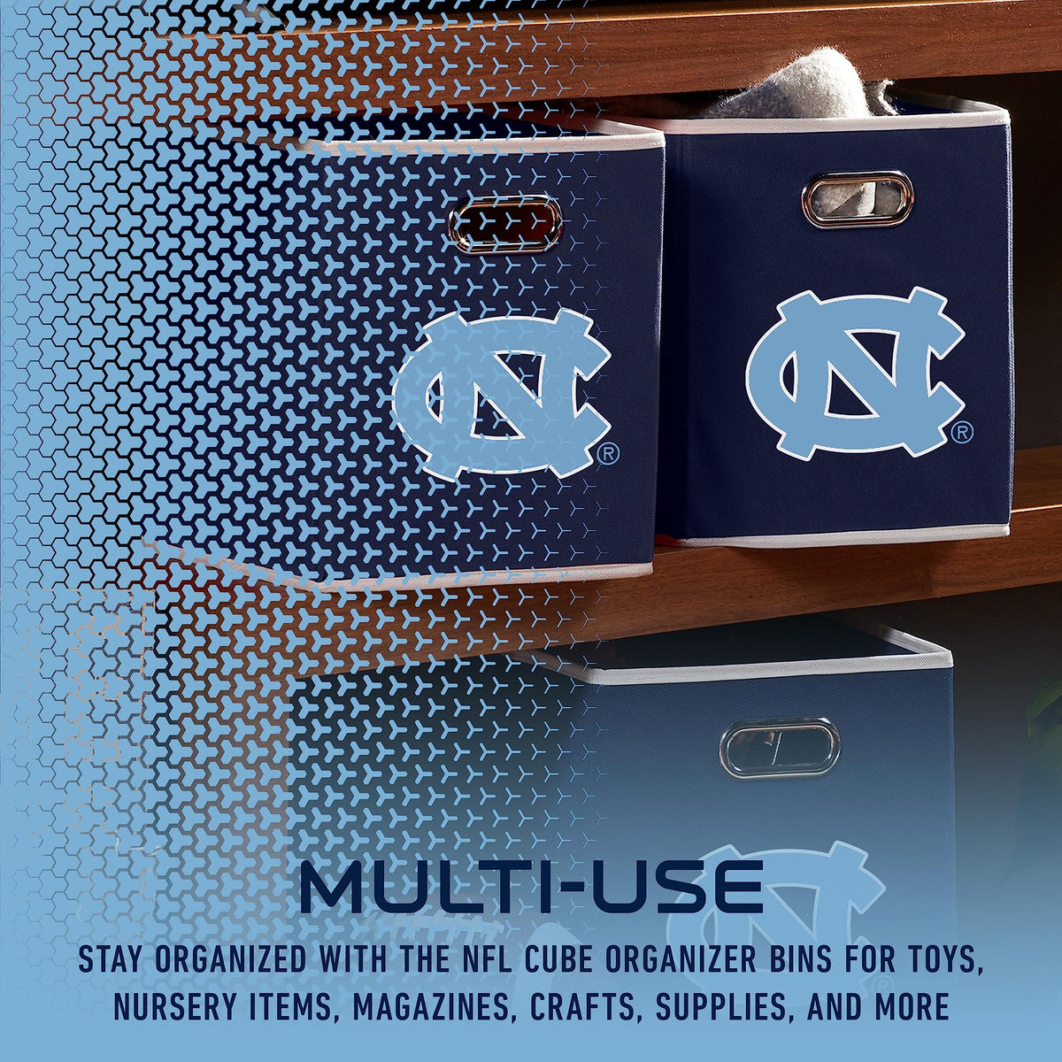 Franklin Sports NCAA Storage Bin - Cube Organizer - UNC