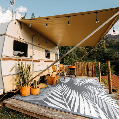 GENIMO Outdoor Rug 10' x 10' Waterproof for Patios Clearance, Reversible Outdoor Plastic Straw