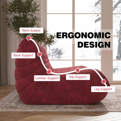 Big Bean Bag Chairs for Adults, 3 Seater Large Bean Bag Sofa, Fireside Chair Lazy Sofa Chair with