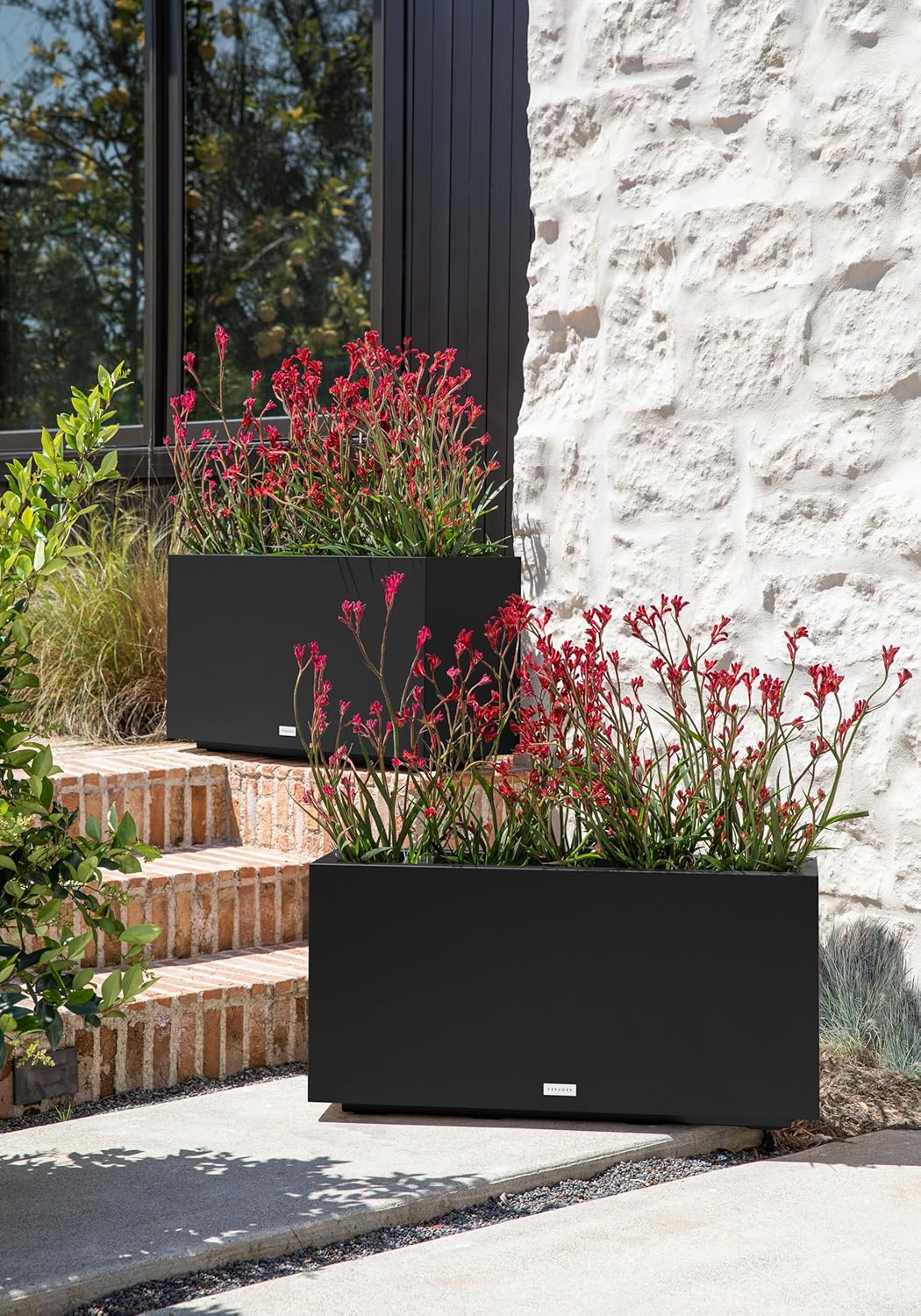 Veradek Block Series Long Box Planter - Large Rectangular Planter for Indoor or Outdoor Patio/Porch