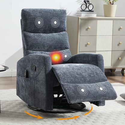 Manual Swivel Rocker Recliner Chair for Adults, Overstuffed Reclining Glider Chair for Nursing with