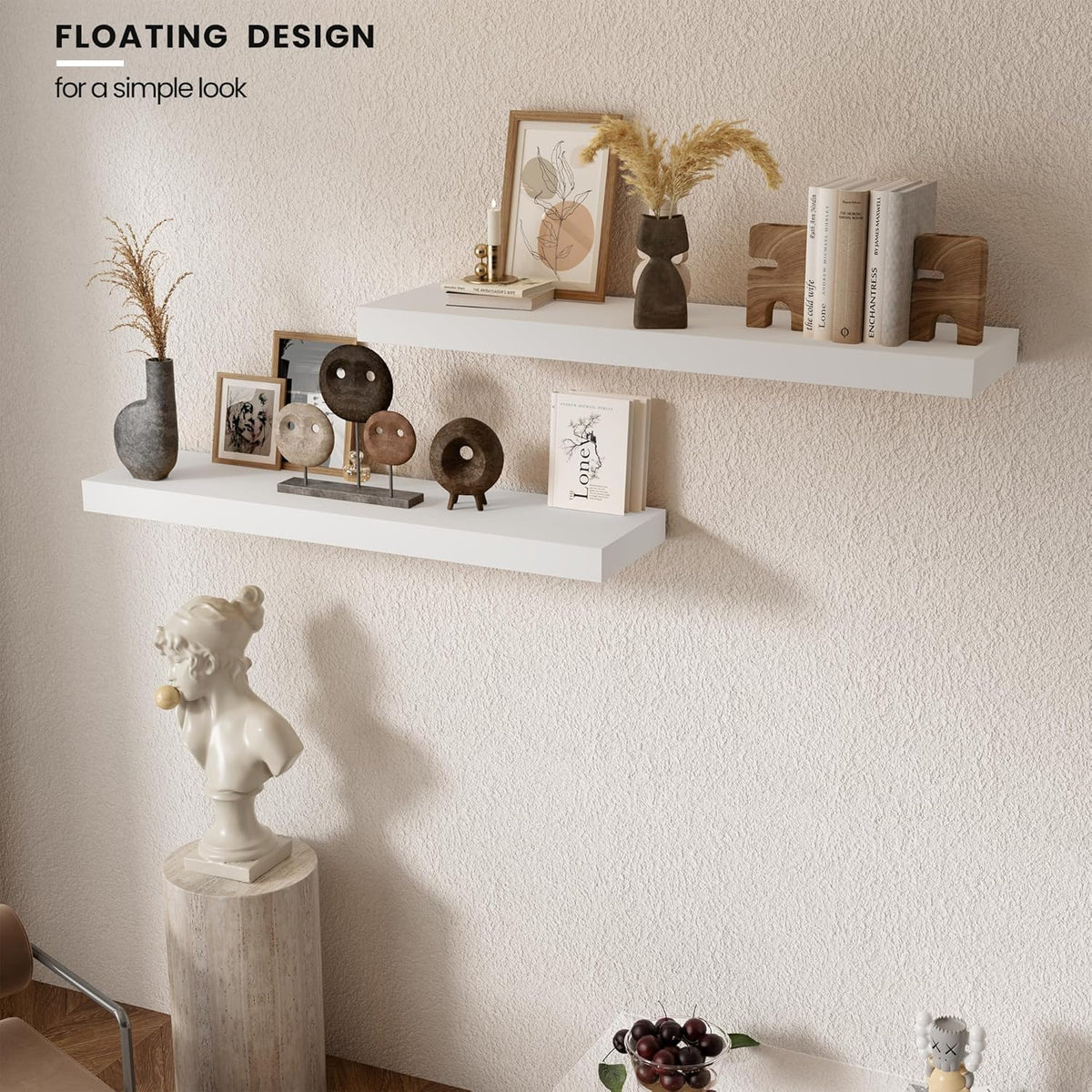Floating Wood Shelves for Wall 36 Inches x 8”x 1.4” Shelf Floating Home Decor, Heavy Duty Shelf