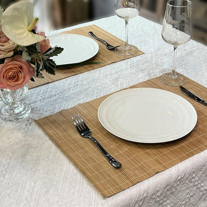 ANDSTAR Set of 4 Pcs Bamboo Placemats Sushi Rolling Mat Japanese Style Natural Anti-Slip Bamboo