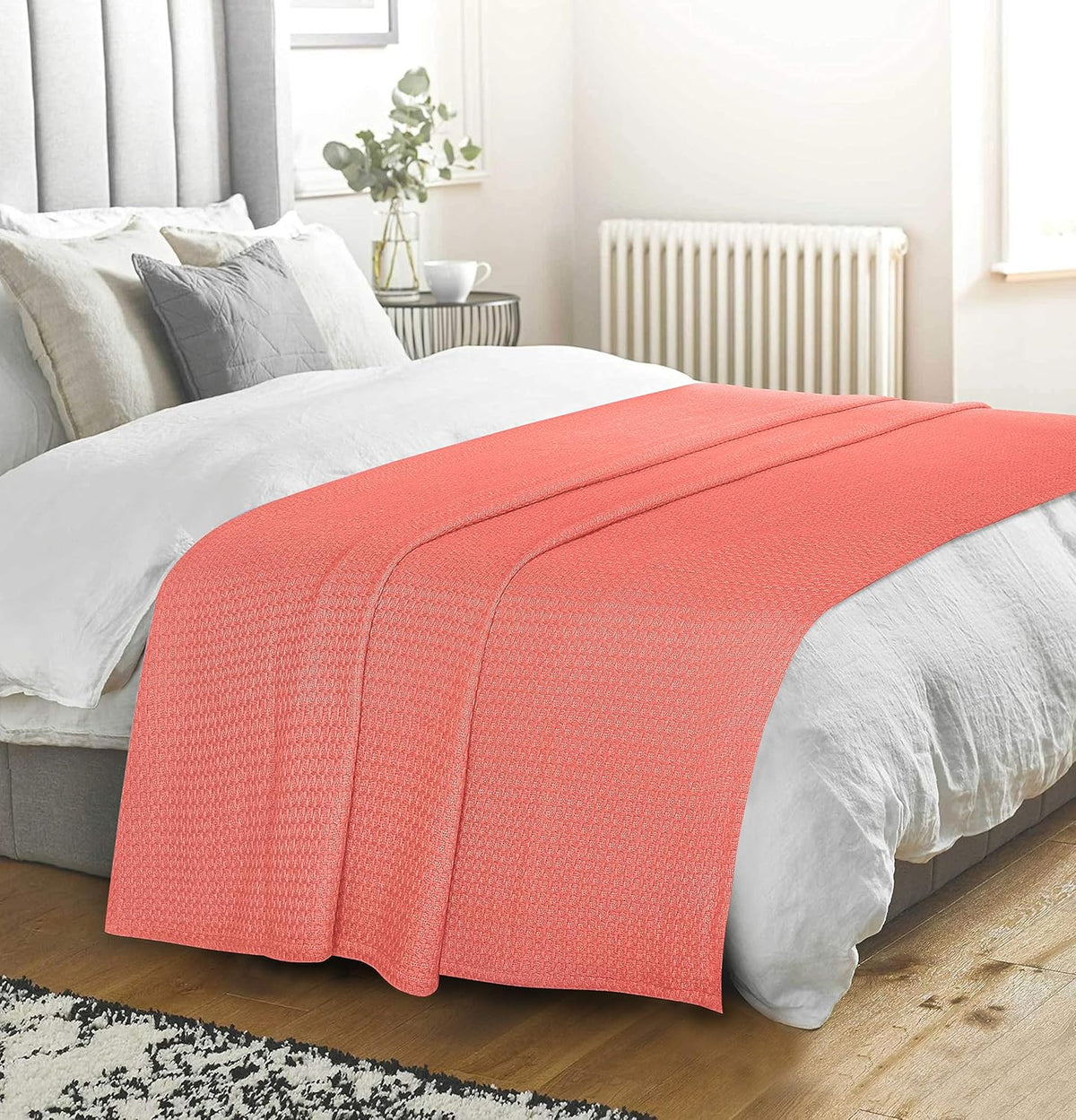 BELIZZI HOME 100% Cotton Bed Blanket, Breathable Bed Blanket Twin Size, Cotton Thermal Blankets
