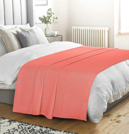 BELIZZI HOME 100% Cotton Bed Blanket, Breathable Bed Blanket Full Queen Size, Cotton Thermal