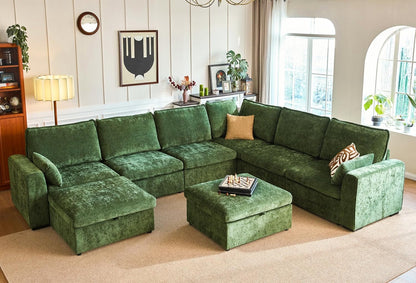 Oversized Modular Sofa Comfy Cloud Couch with Storage, Extra Deep Plush Sectional Sofa Set for
