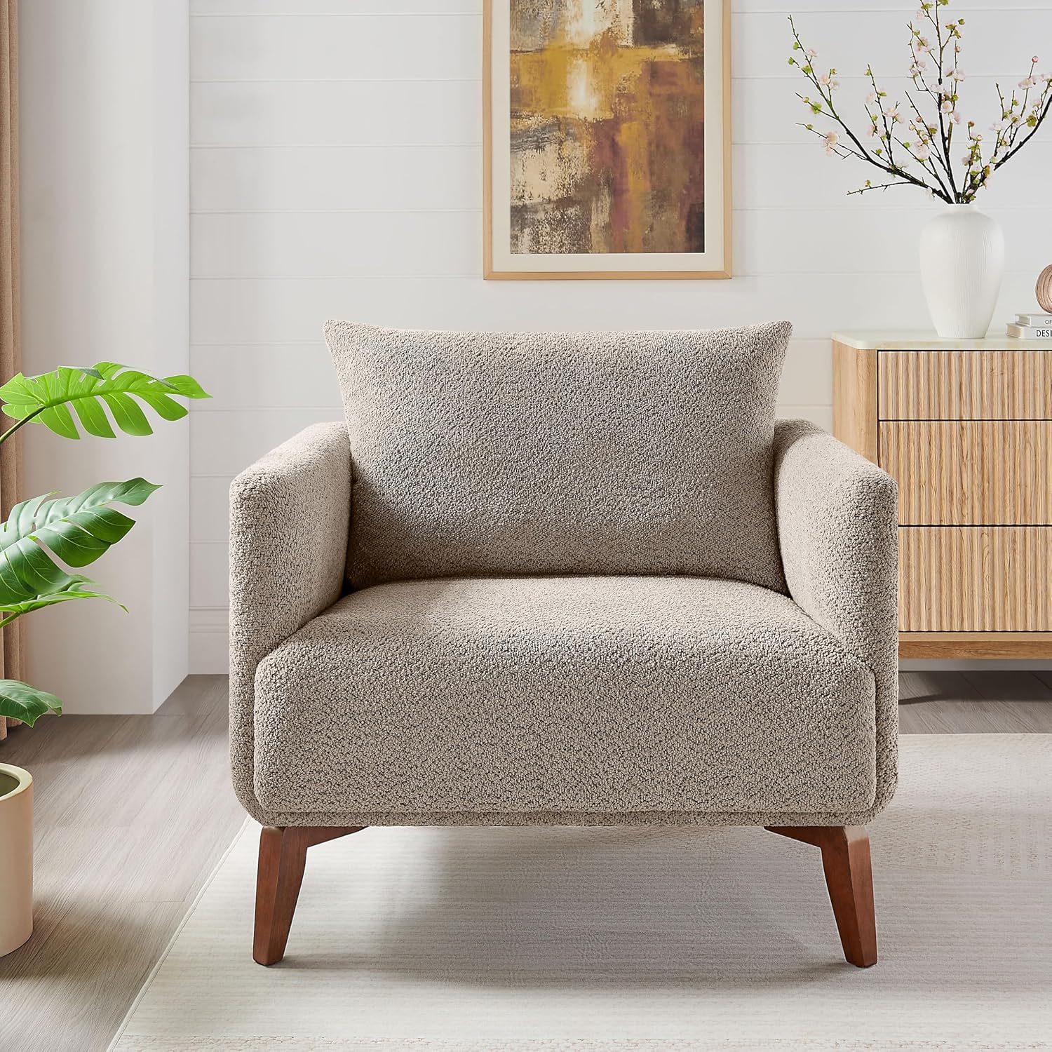 Oversized Accent Chair Modern Boucle Armchair for Living Room Sets of 2 - 37" Wide & Cozy Reading