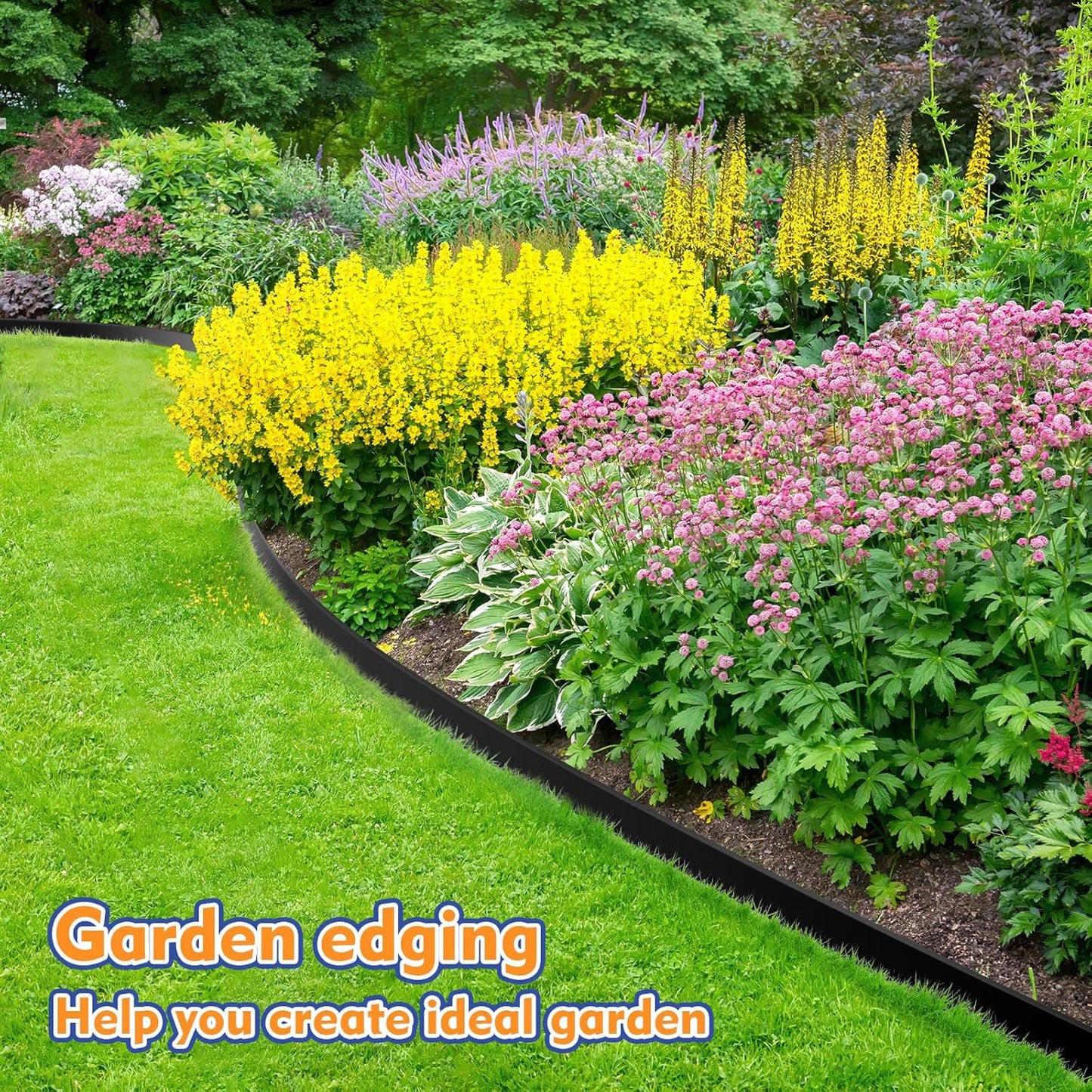 1.5 Inch x 100 FT (Multiple Sizes Available) Landscape Edging, Garden Edging Borders with 100pcs